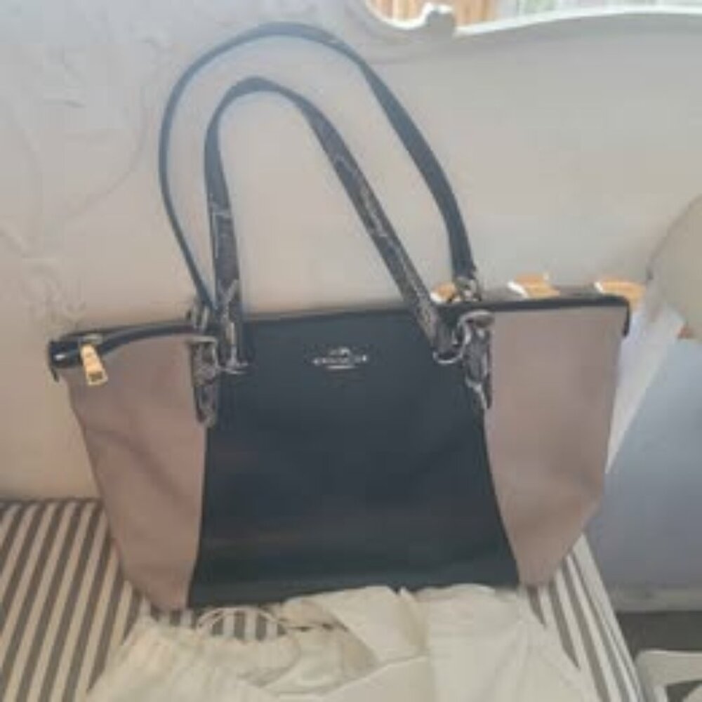 NWOT Coach Color-Block Snakeskin Handles Purse with Dust Cover